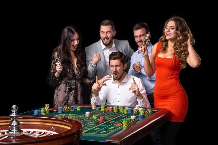 Layar meja live dealer dengan statistik permainan dan riwayat taruhan